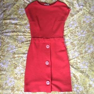 Vintage 1960s Orange Mod Gino Paoli Dress